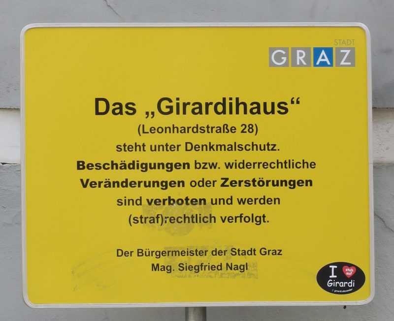 Girardihaus, Tafel des Bürgermeisters