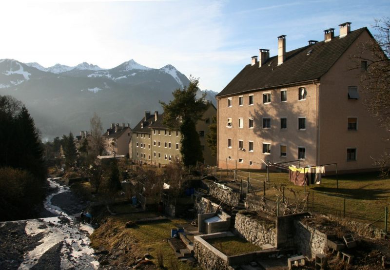 Die Südtiroler Siedlung neben dem Galgentobelbach in Bludenz