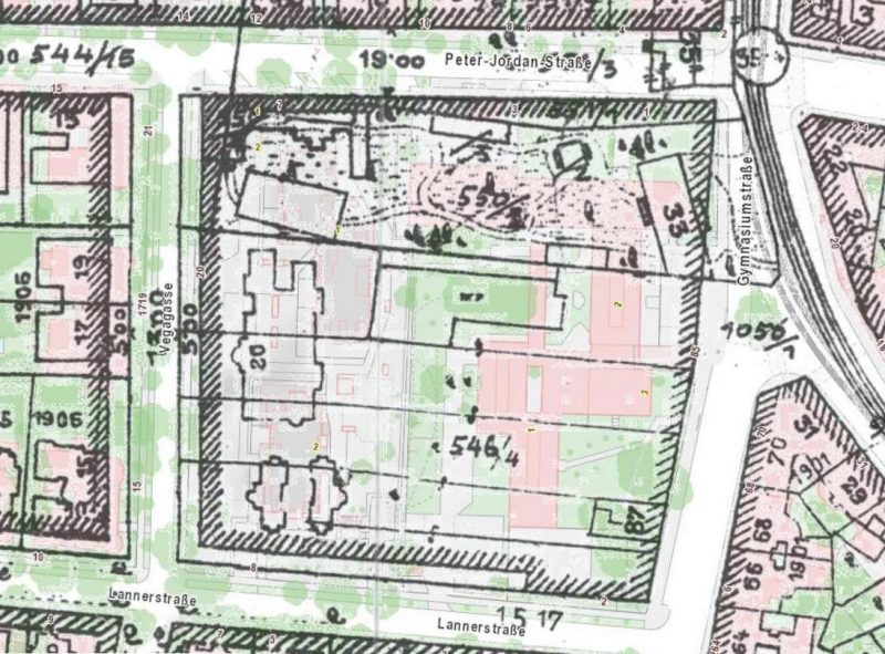 Villa Kuffner in Wien-Oberdöbling, Generalstadtplan 1912